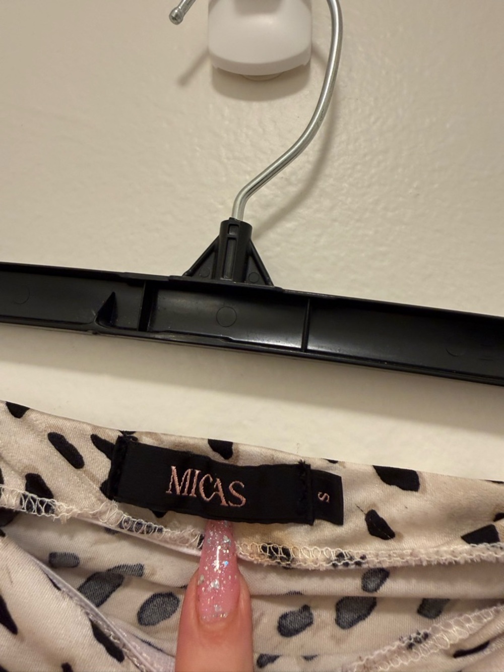 Micas Spotted Animal Print Maxi Skirt With Leg Slit Size Small - Picture 4 of 5